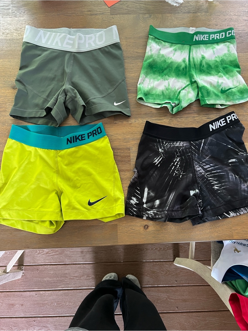 Nike Pro Shorts Set - Olive, Neon Yellow, Green Tie-Dye, Black Women’s XS